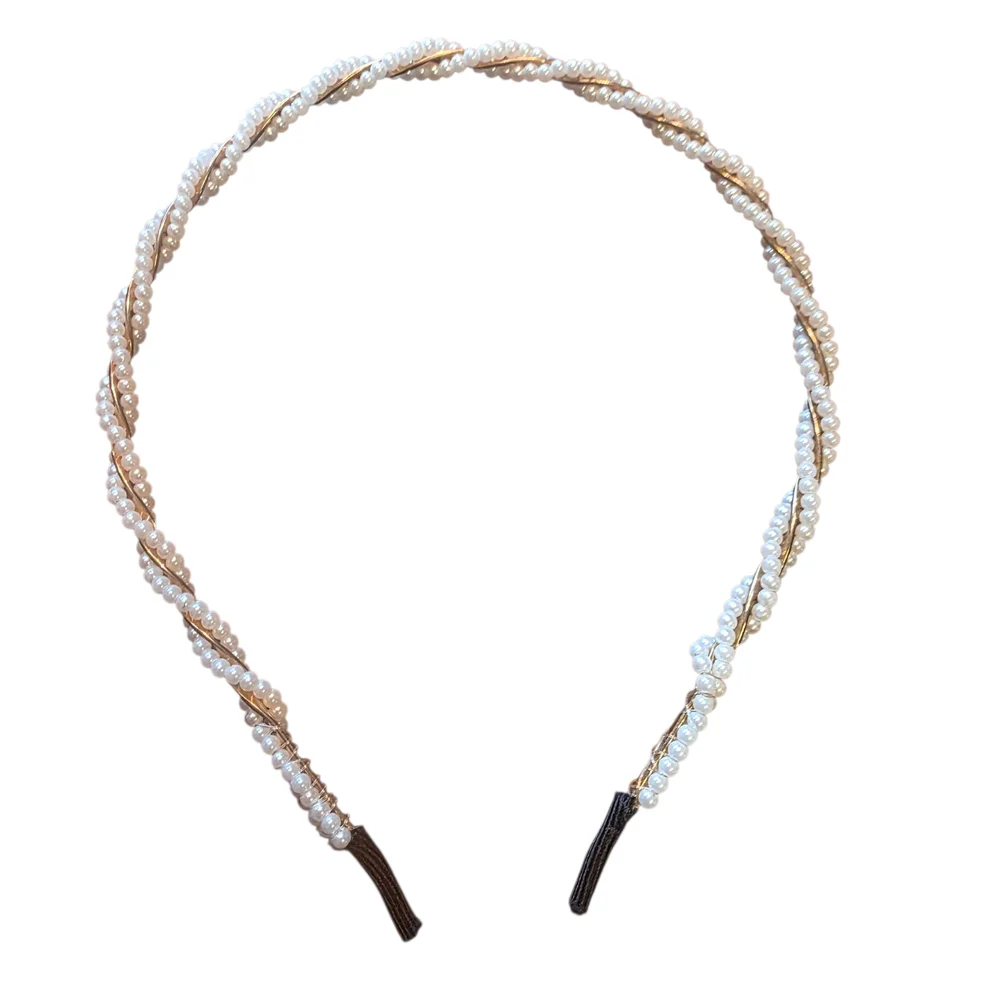 Pearl and Gold Braided Headband